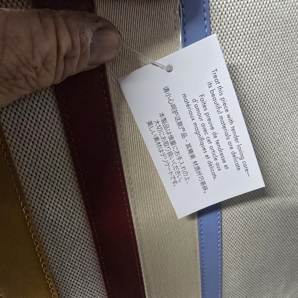 Kate Spade Beige Tote with Blue and Red Accents - Picture 3 of 5
